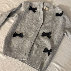 Kids Grey Cardigan with Black Bows